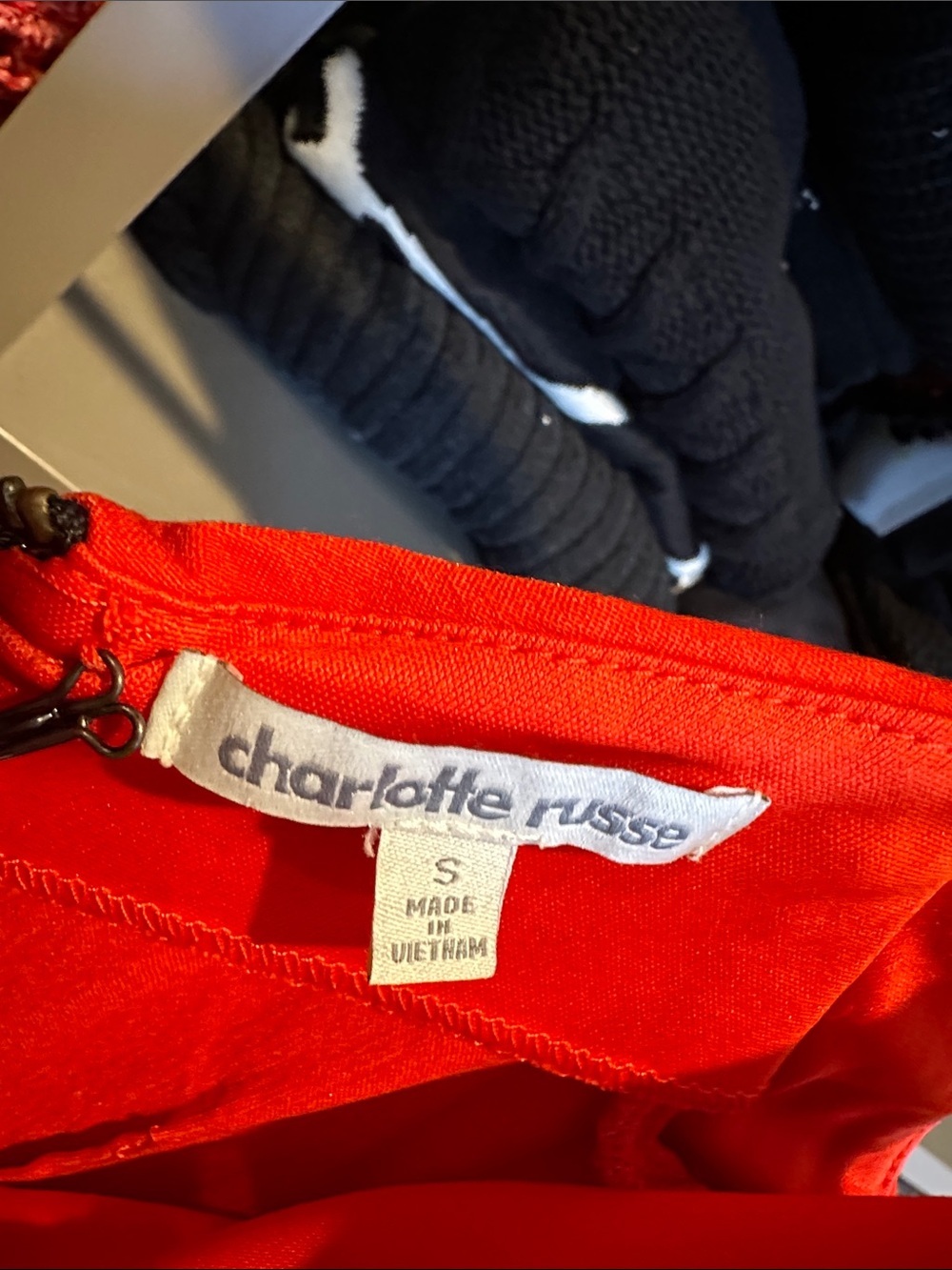 Charlotte Russe orangish red sleeveless back cut out body con dress size S - Picture 2 of 4